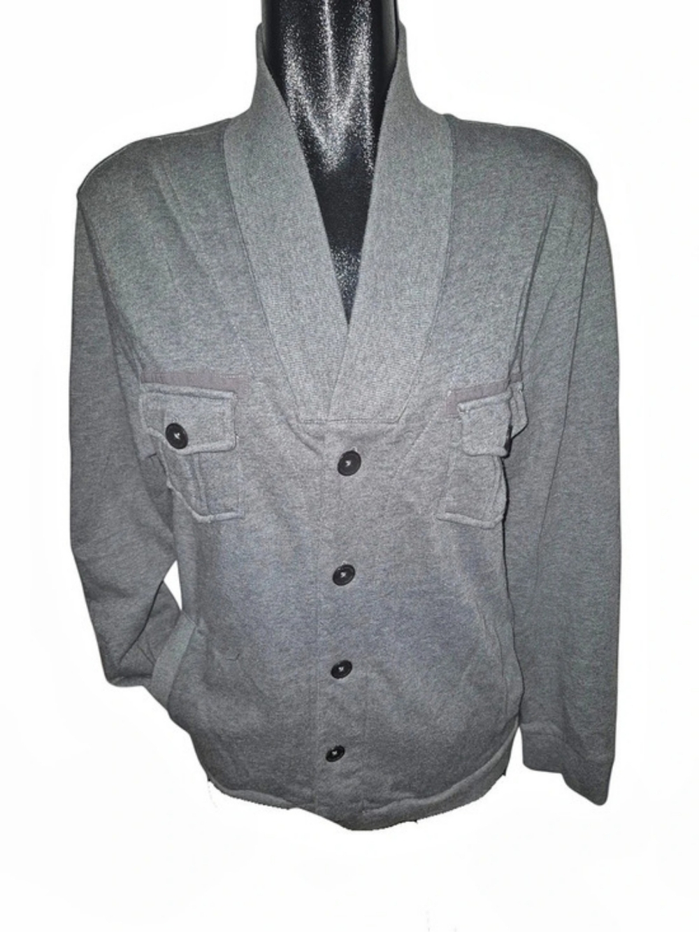 No. 99 Wayne Gretzky Collection Grey Button-up Shawl Collar Cardigan Size Small
